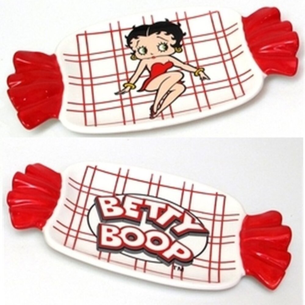 Set of Two (2) Ceramic Betty Boop Classic Plates 9 3/4" long 5 1/2" wide 36880